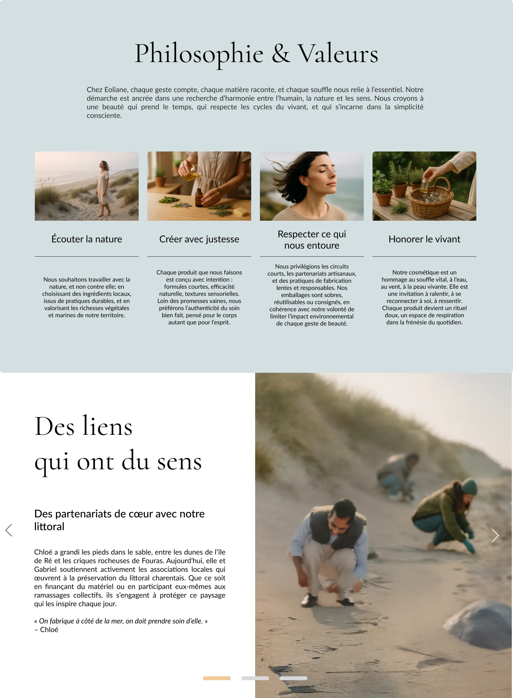 Page Nos engagements — Éoliane