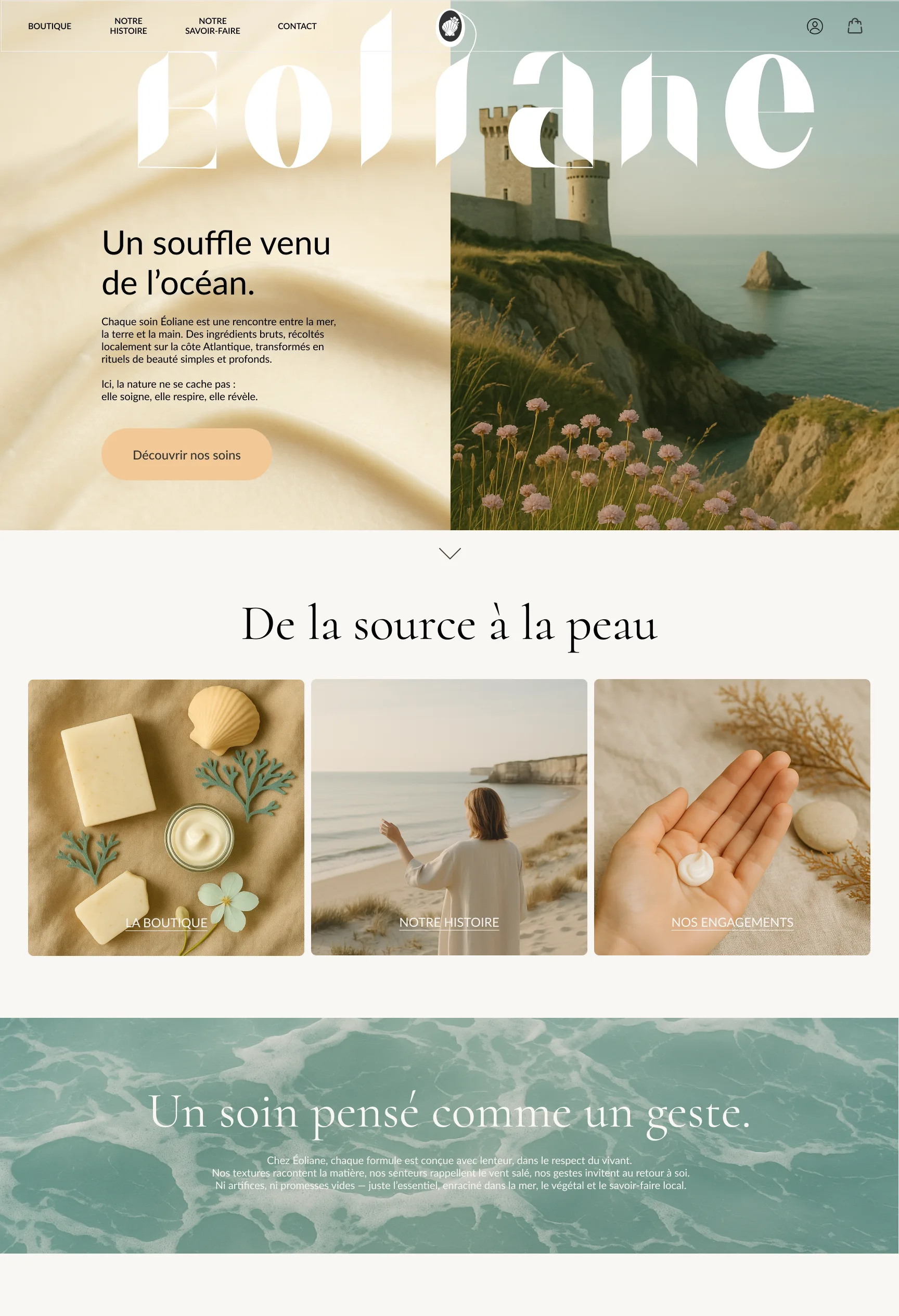 Page d'accueil Éoliane — première partie