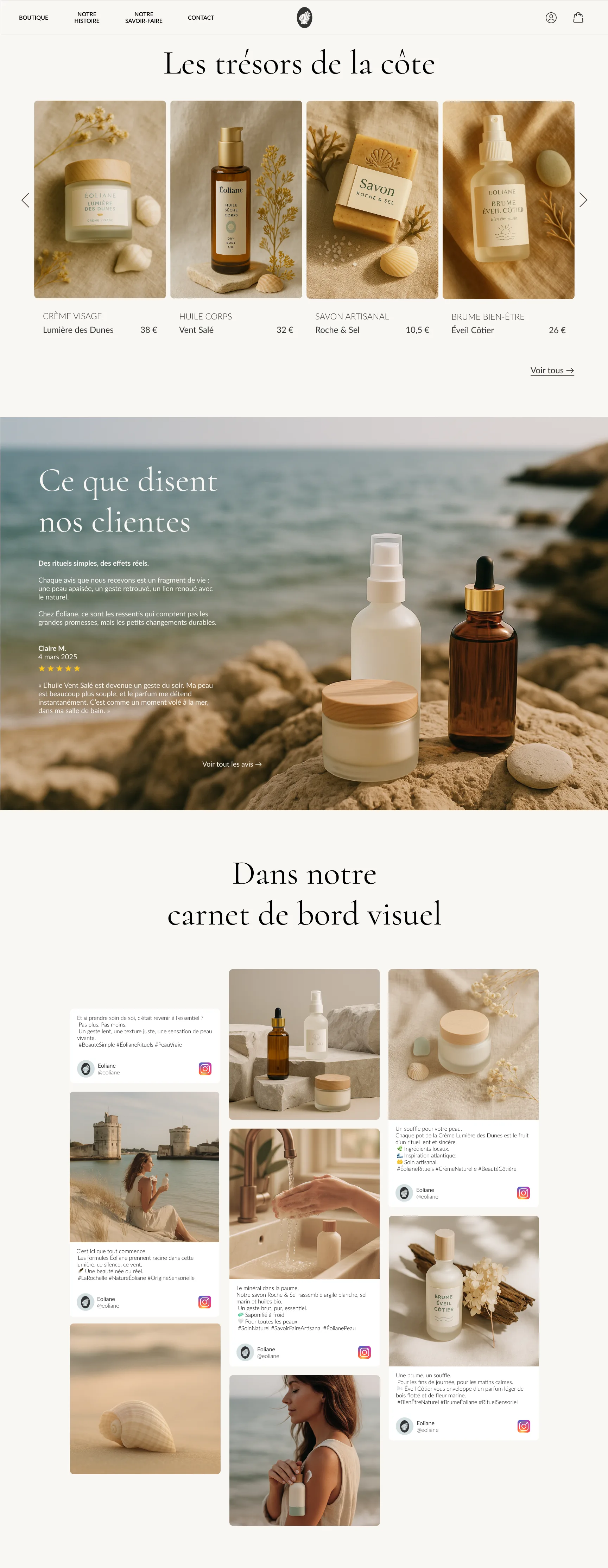 Page d'accueil Éoliane — deuxième partie